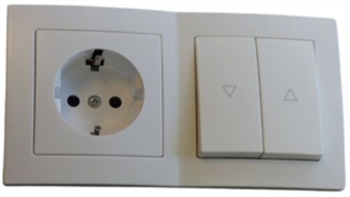 7821 Levina Kunststoff Kombi Steckdose + Rollladen Taster