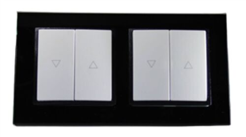 7846 Abelka Nuovo schwarz GLAS 2 x  Jalousie Taster 250 Volt 