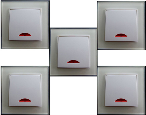 7877 Abelka Nuovo wei� Pack 1 x Schalter Glimmlampe 230 Volt 5-er Pack