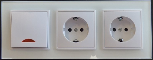 7898 Abelka Nuovo wei� 1xKontroll Schalter + Glimmlampe 2xSchukodose