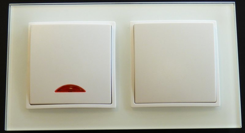 7918 Abelka Nuovo wei� 1 x Wechsel Schalter 1 x Schalter Glimmlampe