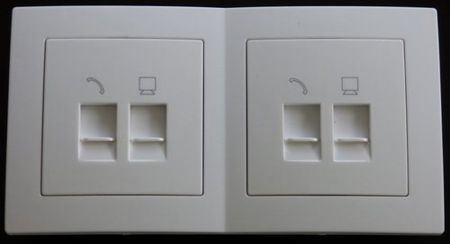 7921 Levina Kunststoff 2 x RJ-45 + RJ-11 wei� 