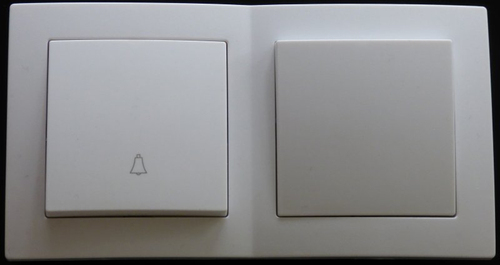 7925 Levina Kunststoff Kombi Wechselschalter + Taster