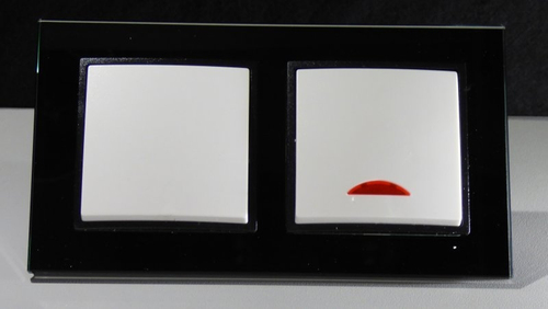 7965 Abelka Nuovo schwarz GLAS 1 x Wechsel 1 x Kontrollschalter