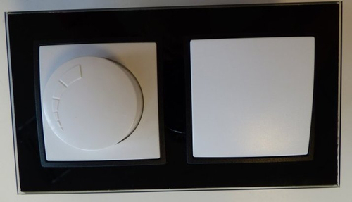 7975 Abelka Nuovo schwarz GLAS Wechsel- + Antennendose