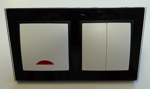 7980 Abelka Nuovo schwarz GLAS Kontroll Schalter + Serienschalter