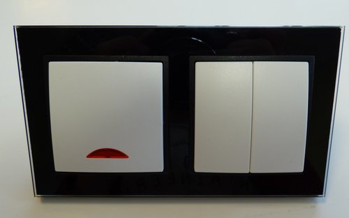 7981 Abelka Nuovo schwarz GLAS Kontroll Schalter + Jalousie 