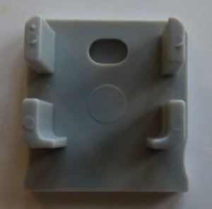 8097 ALU Profil Endkappe 16 x 18 mm grau mit Bohrung 