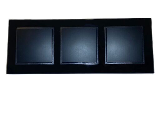 8100 ABELKA Nuovo schwarzes Glas / Schwarze Wechselschalter 3fach