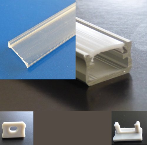 8100 ALU Profil 12mm x 1m Trans. Abd. Endkappen Befest. 