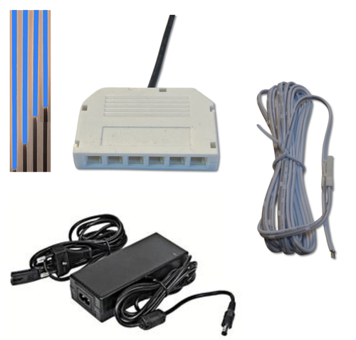 1715 LED ALU Slim 4x0,50m direkt-indirektes Licht Netzteil BLAU