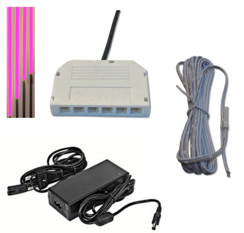 1717 LED ALU Slim 4x0,50m direkt-indirektes Licht Netzteil PINK