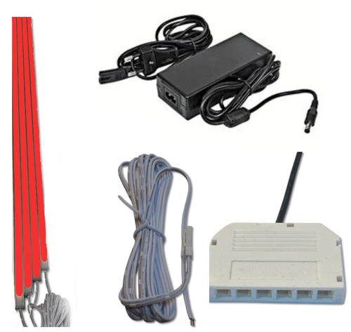 1731 LED ALU Slim 4x1,00m direkt-indirektes Licht Netzteil Rot