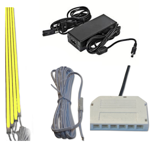 1733 LED ALU Slim 4x1,00m direkt-indirektes Licht Netzteil Gelb