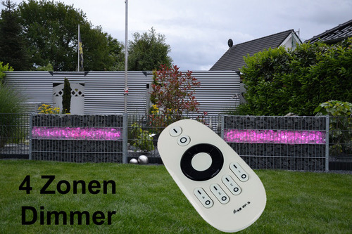 8567 Gabionen Leuchte 0,85 Meter mit Dimmer und Fernbedienung kalt wei� 