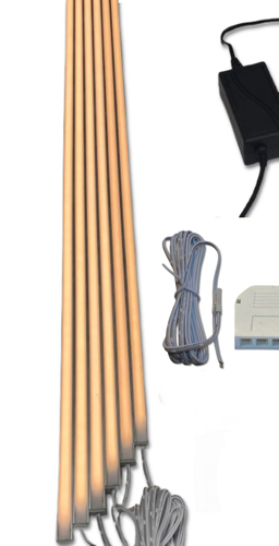 1751 LED ALU Slim 6x1,00m direkt-indirektes Licht Netzteil Warm Wei�