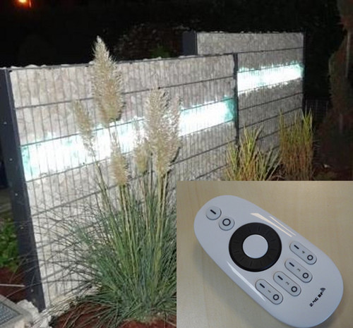 8750 Gabionen Leuchte 0,85 m kalt wei� + warm wei� 2-farbig Fernbedienung 