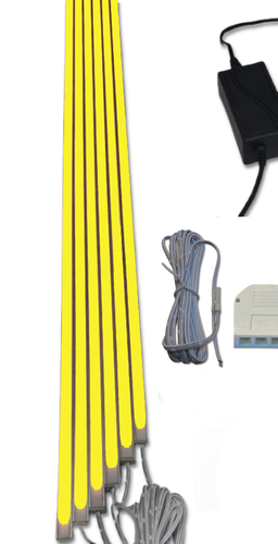 1765 LED ALU Slim 6x1,00m direkt-indirektes Licht Netzteil Gelb