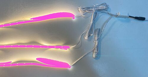 2169 LED Regal Beleuchtung L�nge 3x0,3m +Kabel +Netzteil Pink