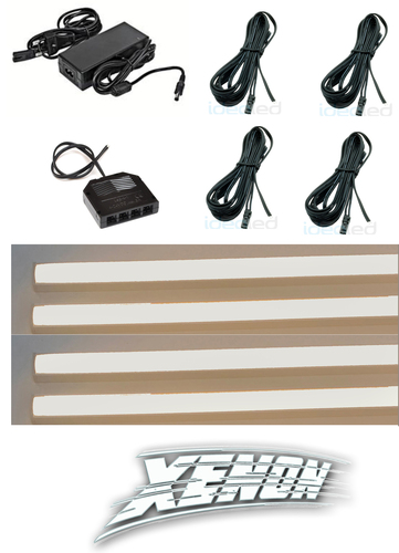 2183 LED Regal Beleuchtung 4x0,3m LED B�nder +Netzteil in Neutral Wei�