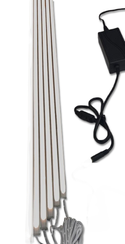 2212 LED ALU Leuchte f. Paneele 18mm Abstand 5x50cm Netzteile WarmWei