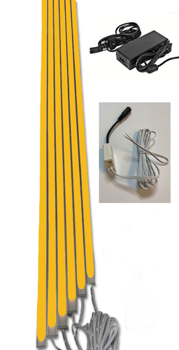 2231 LED ALU Leuchte f. Paneele 18mm Abstand 5x50cm Netzteile ORANGE