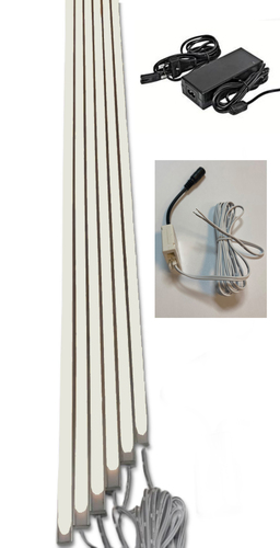 2241 LED ALU Leuchte f. Paneele 18mm Abstand 6x50cm Netzteile NeutralW