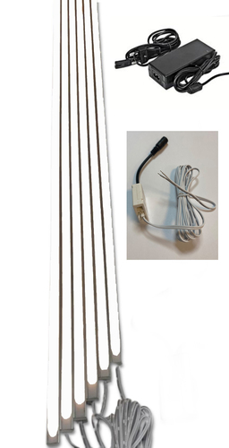 2242 LED ALU Leuchte f. Paneele 18mm Abstand 6x50cm Netzteile KaltWei