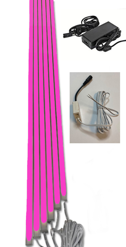 2340 LED ALU Leuchte f Paneele 18mm Abstand 4x150cm Netzteil PINK