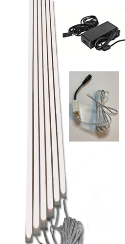 2361 LED ALU Leuchte f Paneele 18mm Abstand 4x150cm Netzteil Warm Wei�