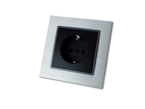 2509 ABELKA ALU si/sw Steckdose Schraubanschluss 230 Volt 16 Ampere