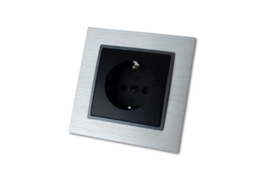 2513 ABELKA ALU schwarz Steckdose Steckanschluss 