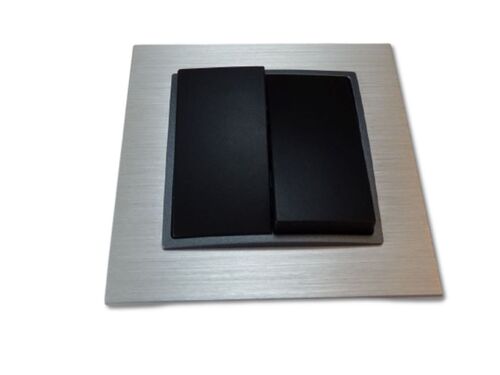 2528 ABELKA ALU schwarz Taster 2-fach 230 Volt 10 Ampere
