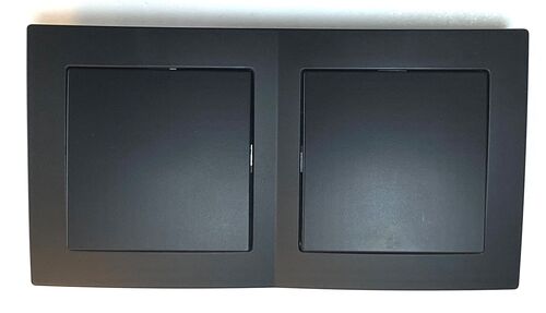 2685 Levina sw/sw 2er  Rahmen mit Taster 1er schwarz 230 Volt