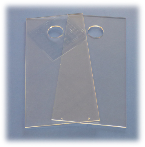 275  Acryl Halter Platte 2x150x300x4mm Bohrung 39+4mm