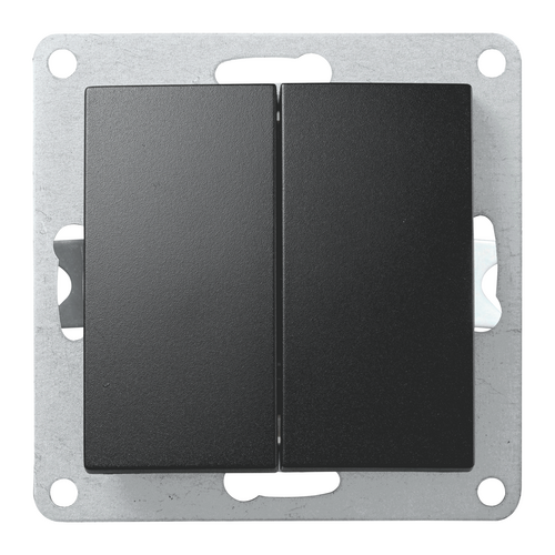 2794 Einsatz schwarz Taster zweifach 230 Volt 10 Ampere