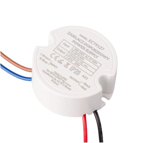 2994 LED Netzteil rund 12 Volt 20 Watt = 1,66 Amp. Einbau Version