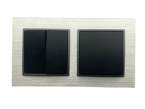 3168 ABELKA ALU si/sw 1x Wechselschalter 1x Jalousie Taster