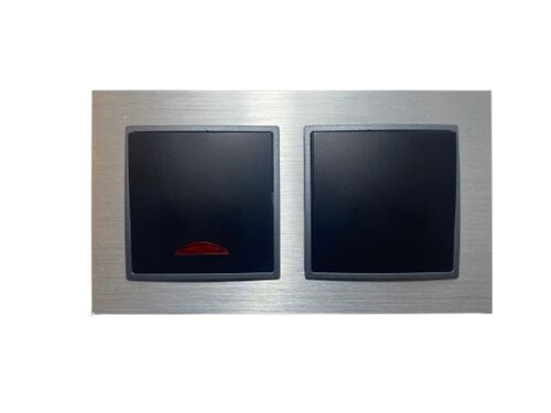 3171 ABELKA ALU si/sw 1x Wechsel- 1x Kontroll Leuchten Schalter