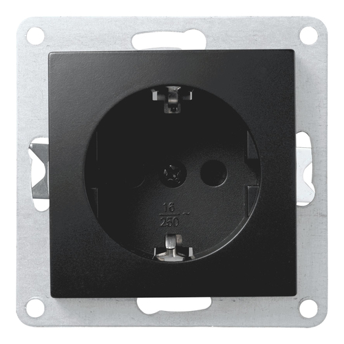 3186 ABELKA ALU si/sw 2x Steckdose 1x Serien Schalter 230 Volt