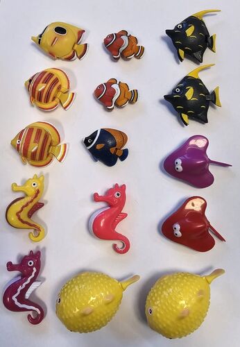 3193 Deko SET 15 St�ck bestehend aus 3xSeepf. 2xScalar 2xRochen 8xverschiedene Fische