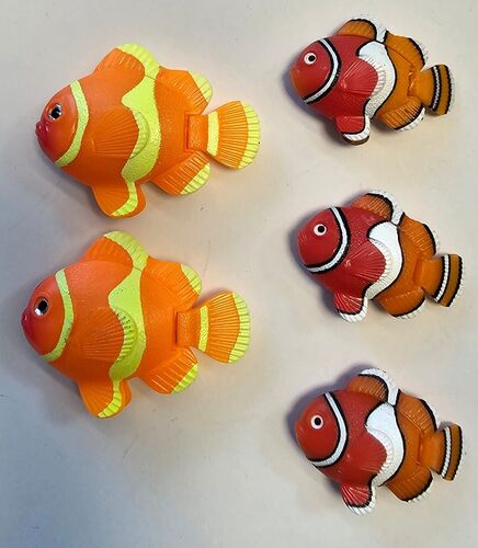 3195 Deko Set 2xClownfisch 2 x gro� + 3 x klein