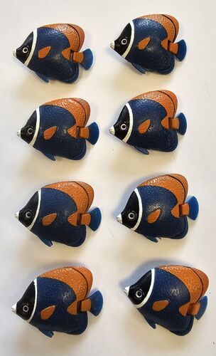 3227 Fische 8er Pack Blau / Orange bewegliche Schwanzflosse