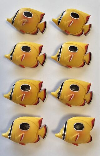 3242 Fische 8er Pack Gelb / Schwarz bewegliche Schwanzflosse