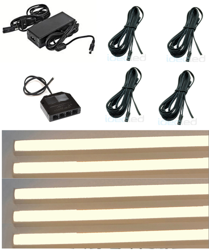 3326 LED Regal Beleuchtung 5x,75cm inkl. Netzteil Lichtfarbe WarmWei�