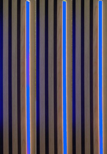 3390 LED Leuchte Kunst. Schiene wei� 3x150cm inkl. Netzteil BLAU