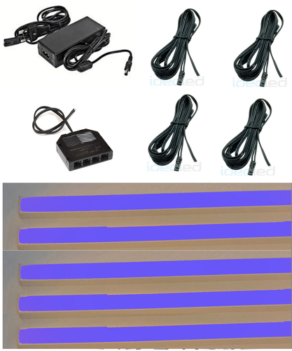 3625 LED Regal Beleuchtung blau 5 x 75 cm inclusive Netzteil