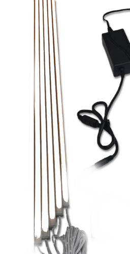 3850 LED Leuchte 5x50cm schwarz Kunststoff Schiene +Netzteil Kalt Wei�