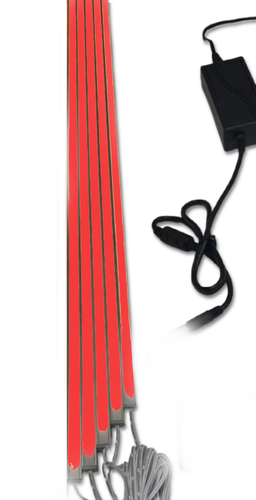 3851 3851 LED Leuchte 5x50cm schwarz Kunststoff Schiene +Netzteil Rot