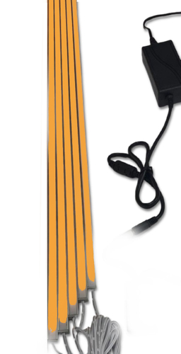 3863 LED Leuchte 5x50cm schwarz Kunststoff Schiene + Netzteil Orange